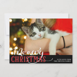 Cartão De Festividades Feliz Natal Gato Adicione Sua Foto Personalizada