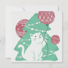 Feliz Natal: Gato e Ornamentos