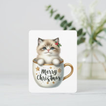 Feliz Natal Gato Em Uma Caneca - Natal