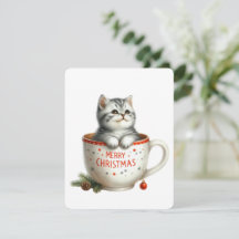 Feliz Natal Gato Em Uma Caneca - Natal