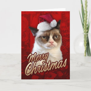 Cartão De Festividades Feliz Natal Gato Grumpy