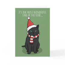 Feliz Natal Gato Mal-Humorado Engraçado com Chapéu