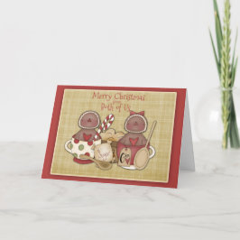Cartão De Festividades Feliz Natal Gingerbird Saudação, Nós Dois