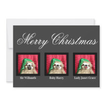 Feliz Natal Glam Família Diversão Sloth Personaliz