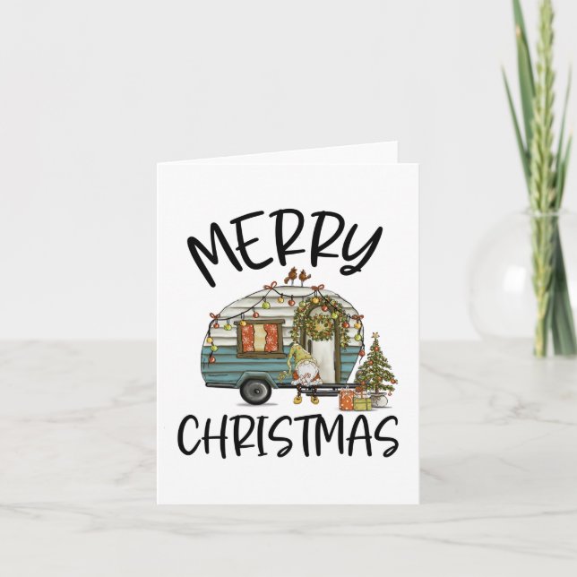 Cartão De Festividades Feliz Natal Gnomo (Frente)