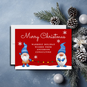 Cartão De Festividades Feliz Natal Gnomos Negócios