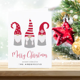 Cartão De Festividades Feliz Natal Gnomos Nórdicos