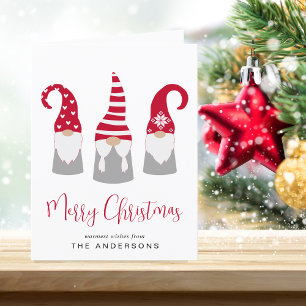 Cartão De Festividades Feliz Natal Gnomos Nórdicos