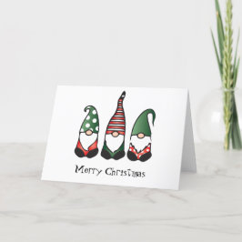 Cartão De Festividades Feliz Natal Gnomos Vermelhos