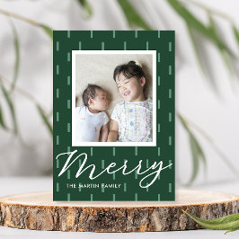 Cartão De Festividades Feliz Natal Green - Foto de Impressão com palmas