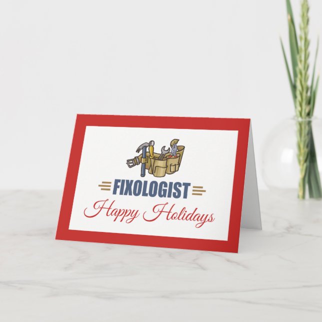 Cartão De Festividades Feliz Natal Handyman (Frente)