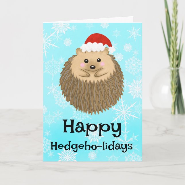 Cartão De Festividades Feliz Natal Hedgehog Feliz Natal Engraçado (Frente)
