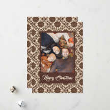 Feliz Natal Holly | Vintage Cream & Brown |