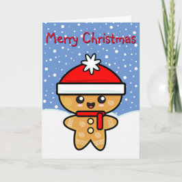 Cartão De Festividades Feliz Natal Homem de Biscoito de gengibre