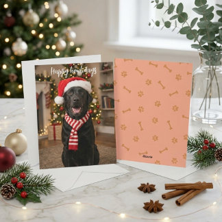 Cartão De Festividades Feliz Natal Howlidays Black Labrador