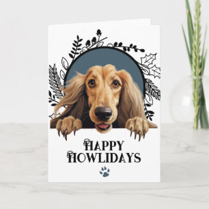 Cartão De Festividades Feliz Natal Howlidays Cão Afegão Natal