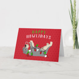 Cartão De Festividades Feliz Natal HOWLidays Cute Schnauzer