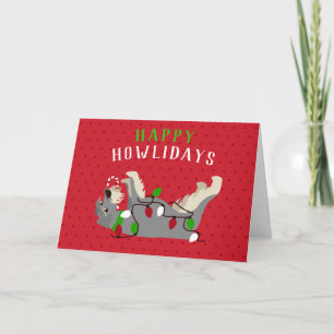 Cartão De Festividades Feliz Natal HOWLidays Cute Schnauzer
