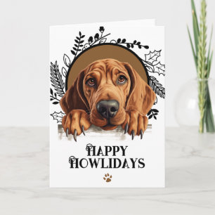 Cartão De Festividades Feliz Natal Howlidays Redbone Coonhound Cão de Nat