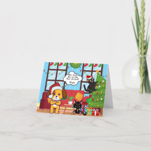 Cartão De Festividades Feliz Natal Humor Bah Hum Dog
