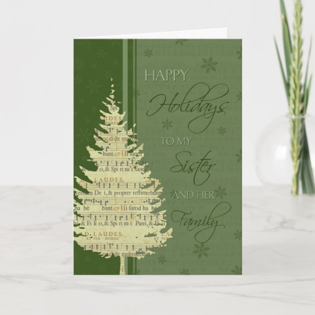 Cartão De Festividades Feliz Natal Irmã e Família (Frente)