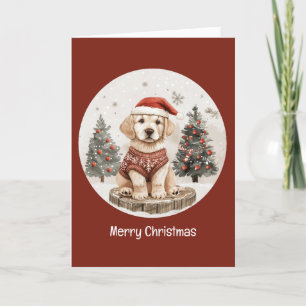 Cartão De Festividades Feliz Natal Labrador Retriever Puppy