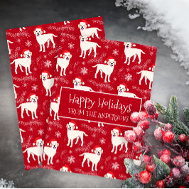 Cartão De Festividades Feliz Natal Labradores na neve