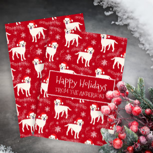 Cartão De Festividades Feliz Natal Labradores na neve