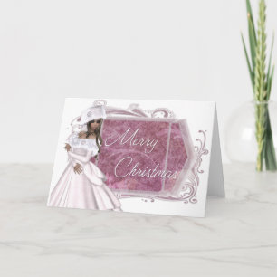 Cartão De Festividades Feliz Natal - Lady Winter Designed Holiday Card