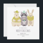 Cartão De Festividades Feliz Natal. Lama de inverno, guaxinim, coelho<br><div class="desc">Cartão "Feliz Natal" com lama,  guaxinim e coelho bonitos. Entre em contato comigo,  por favor,  se precisar de itens adicionais.</div>