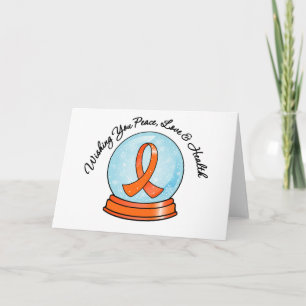 Cartão De Festividades Feliz Natal Leucemia Ribbon Snowglobe