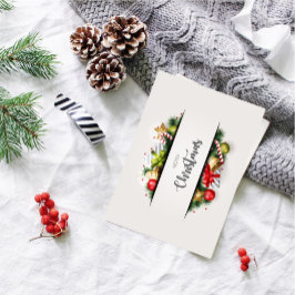 Cartão De Festividades Feliz Natal - Limpa e Clássica