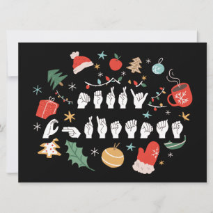 Cartão De Festividades Feliz Natal - Língua de Sinais Americana III
