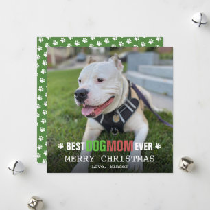 Cartão De Festividades Feliz Natal Mãe do Cachorro Pelo Cachorro Foto Fla