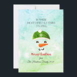 Cartão De Festividades Feliz Natal Mais Difícil Tempestade de Neve<br><div class="desc">Feliz Natal dos tempos mais difíceis, o cartão de férias tradicional e moderno, com um roteiro de Natal preto, um gráfico de rosto bonito e o seu nome de família no fundo, num fundo decorado de cor clara. Do lado de trás você pode inserir sua própria citação de Natal aconchegante...</div>