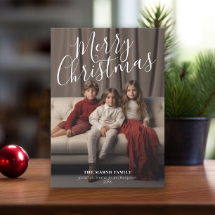 Cartão De Festividades Feliz Natal, manuscrito com fotos de Cheio MCM