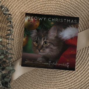 Cartão De Festividades Feliz Natal Meowy Foto de Natal