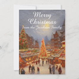Cartão De Festividades Feliz Natal Mercado Alemão Saudações Kitsch
