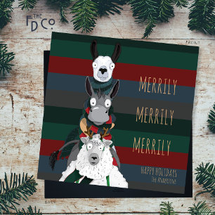 Cartão De Festividades Feliz Natal "Merrily Merrily Merrily"