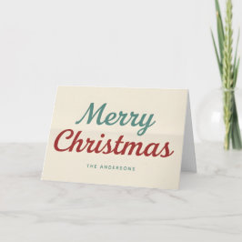 Cartão De Festividades Feliz Natal Minimalista Moderno de Meados do Sécul
