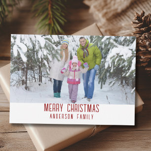 Cartão De Festividades Feliz Natal Minimalista Moderno Foto da Família 