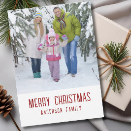 Cartão De Festividades Feliz Natal Minimalista Moderno Foto da Família
