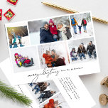 Cartão De Festividades feliz natal mínimo escrito 6 Photo Collage<br><div class="desc">feliz natal escrito elegante | 6 Cartão de Feriado de Colagem de Fotografias. Esta carta elegante inclui uma coleção de fotos de 6 fotos da família na frente com 3 fotos no verso e texto e fundo personalizados.</div>