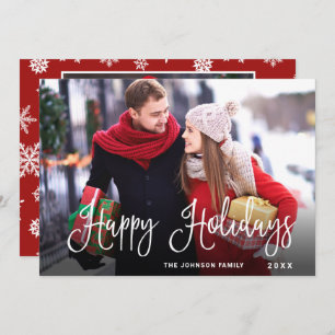 Cartão De Festividades Feliz Natal Moderno 2 FOTO Saudação de Natal