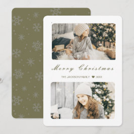 Cartão De Festividades Feliz Natal Moderno 2 Fotos