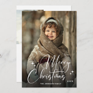 Cartão De Festividades Feliz Natal Moderno 3 FOTO Saudação