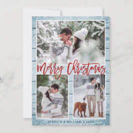 Cartão De Festividades Feliz Natal Moderno 3 FOTO Saudação