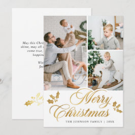 Cartão De Festividades Feliz Natal Moderno 3 FOTO Saudação