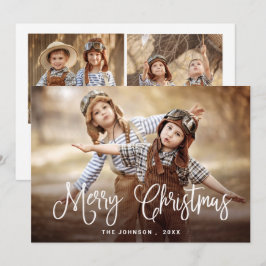 Cartão De Festividades Feliz Natal Moderno 3 FOTO Saudação