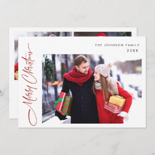 Cartão De Festividades Feliz Natal Moderno 3 FOTO Saudação